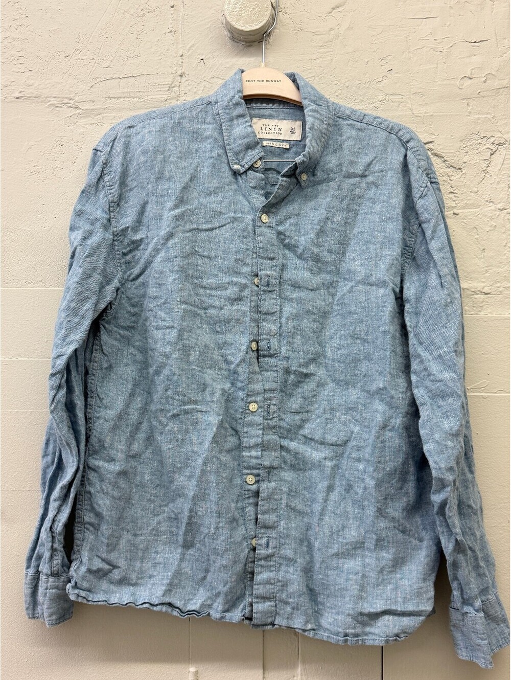 Abercrombie & Fitch Linen Collection Blue Button-Up 100% linen long sleeve Shirt